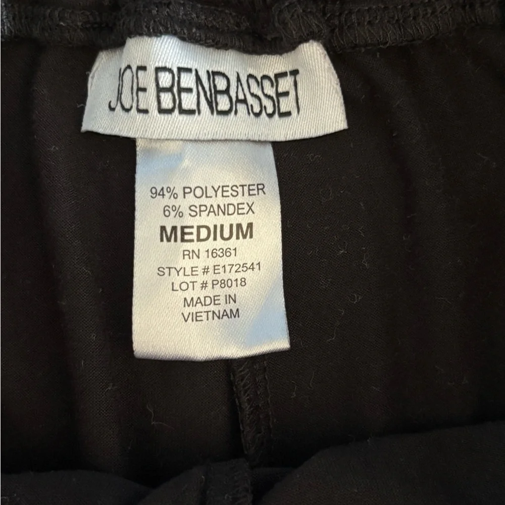 Joe Benbasset Black Elastic Waist Pants Medium soft, stretchy, - Picture 3 of 5